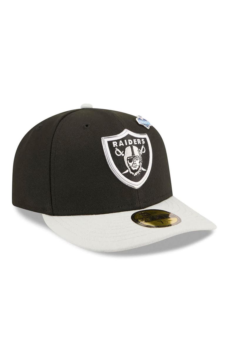 Men's New Era  Black/Silver Las Vegas Raiders 2026 NFL Draft Pre-Curved 59FIFTY Fitted Hat, Alternate, color, Black