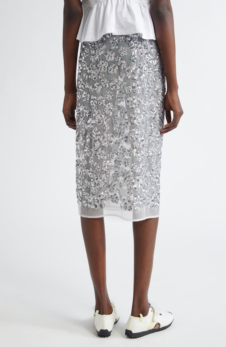 Cecilie Bahnsen Ariana Floral Sequin Wrap Pencil Skirt, Alternate, color, 