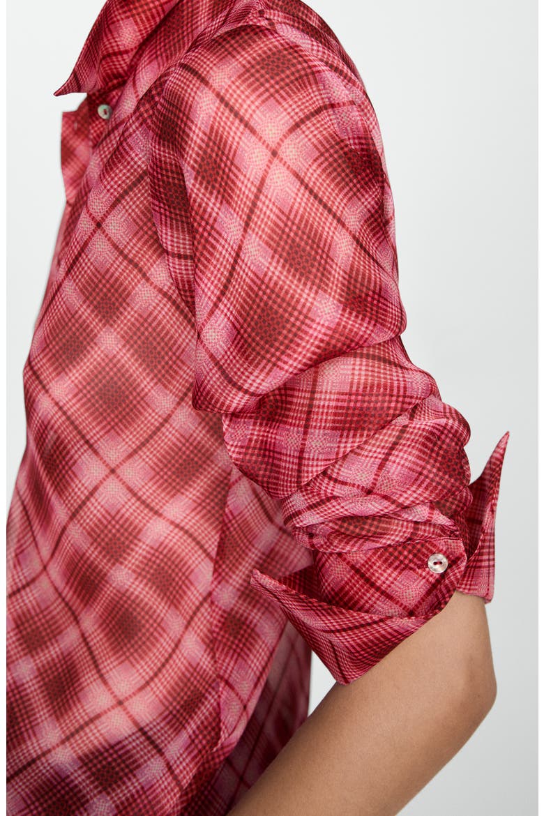 Plaid Button-Up Shirt, Alternate, color, MAROON