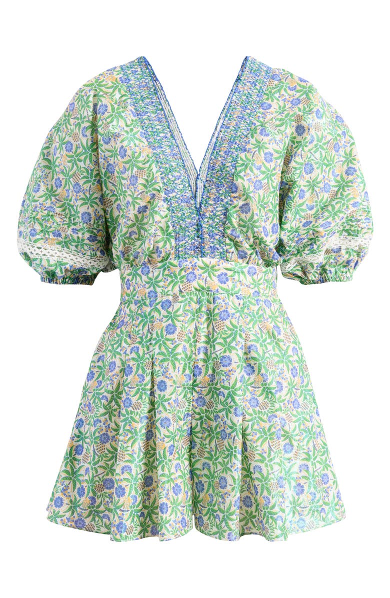 Poupette St Barth Chantal Puff Sleeve Cover-Up Jumpsuit, Alternate, color, 