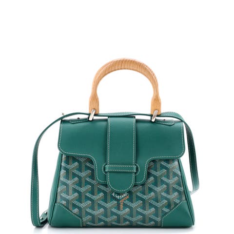 Structured Saigon Top Handle Bag Coated Canvas with Leather Mini