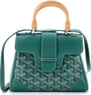 Pre-Owned Goyard Structured Saigon Top Handle Bag Coated Canvas with Leather Mini
