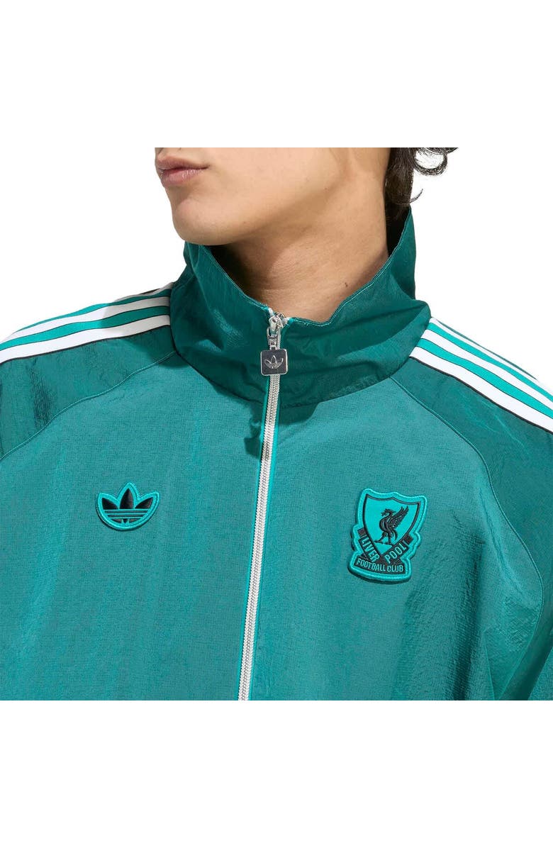 adidas Men's adidas Green Liverpool Terrace Icons Half-Zip Jacket, Alternate, color, Green