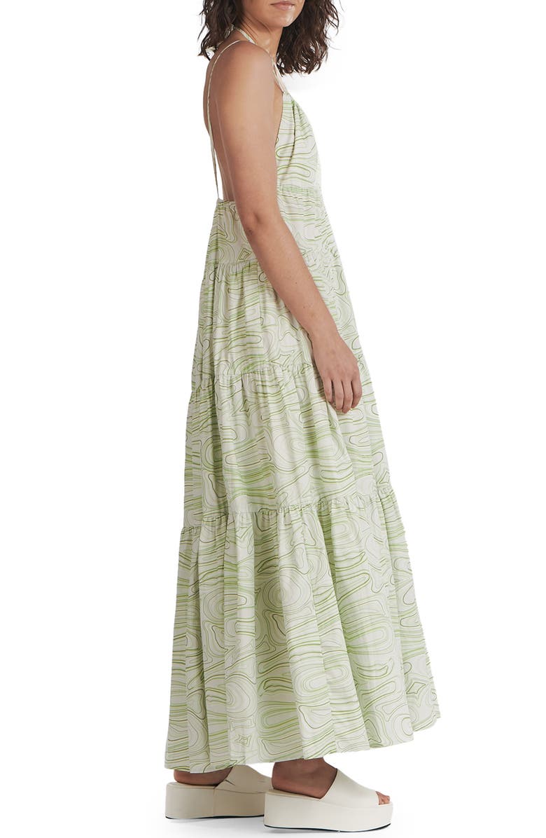 Charlie Holiday Pricilla Abstract Cotton Maxi Dress, Alternate, color, Abstract Wave