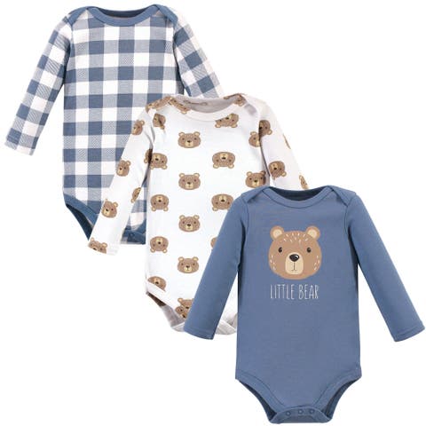 Cotton Long-Sleeve Bodysuit 3Pk (Baby)