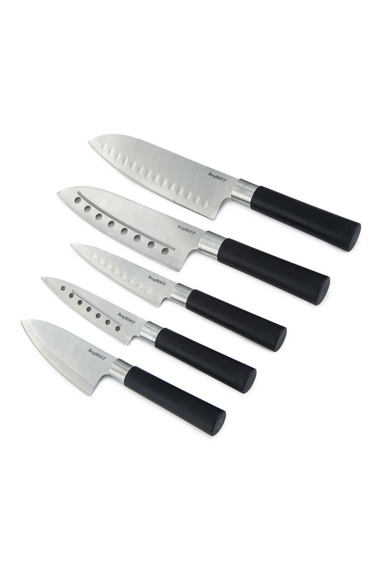 DiNA Codon 5-Piece Santoku Knife Set, Main, color, BLACK
