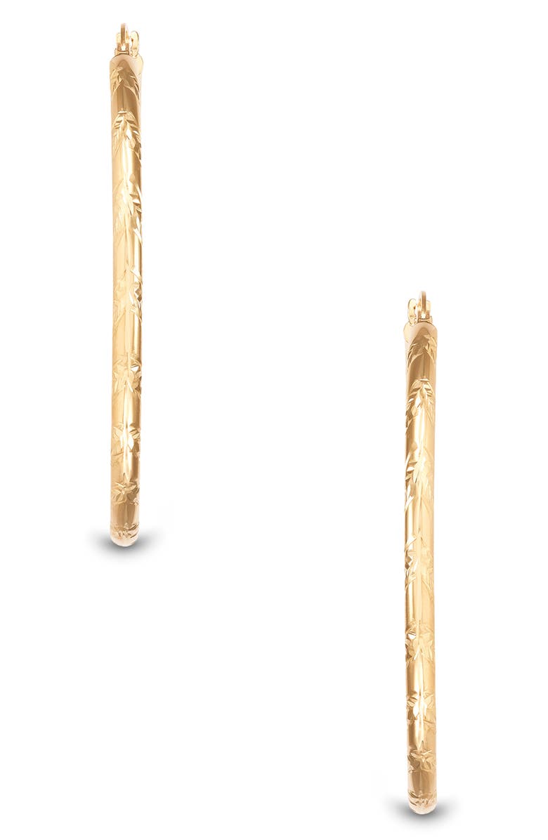 Frankie & Zoe Diamond Cut Hoop Earrings, Alternate, color, Yellow Gold