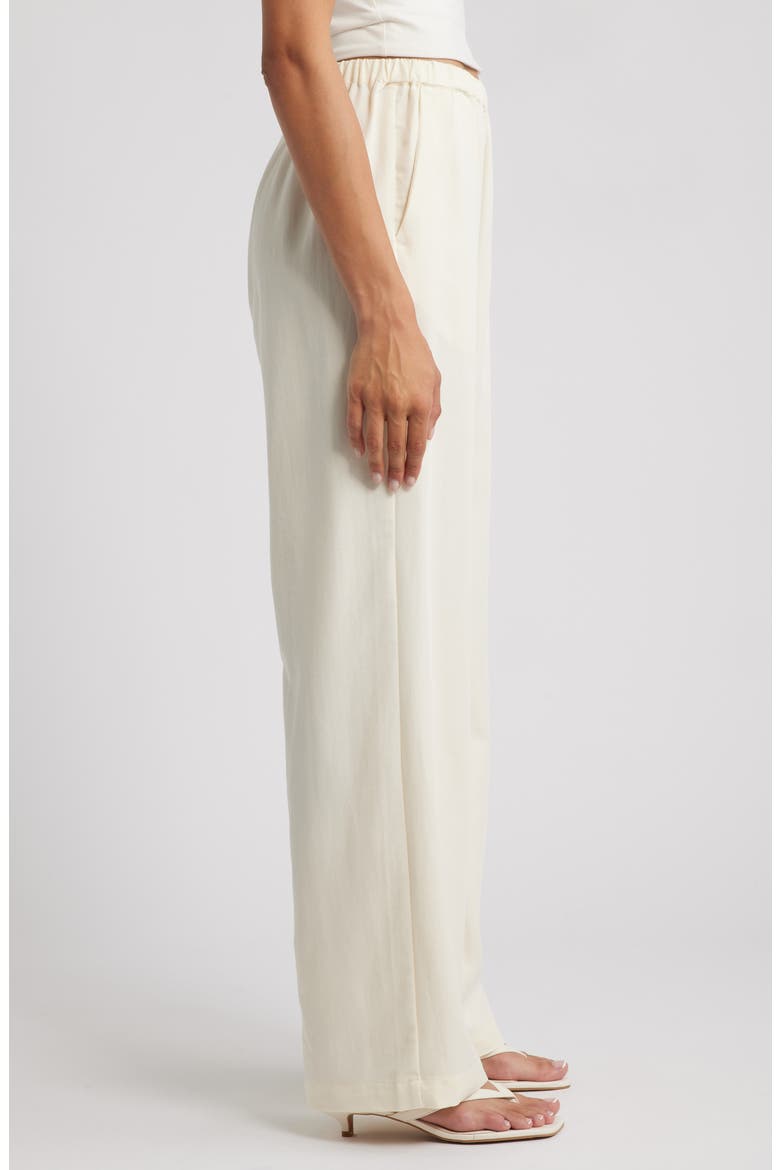 Drew Cotton Blend Wide Leg Pants, Alternate, color, CREAM
