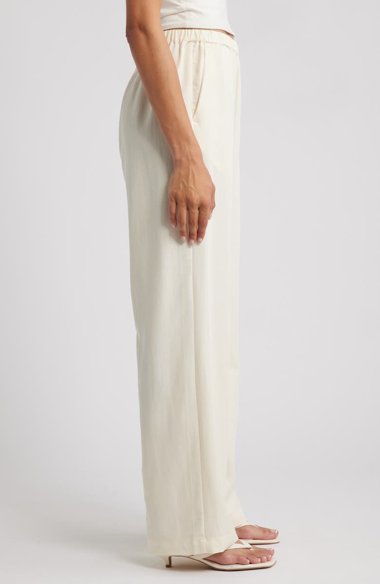 ARTLESS FOREVER Drew Cotton Blend Wide Leg Pants, Alternate, color, Cream