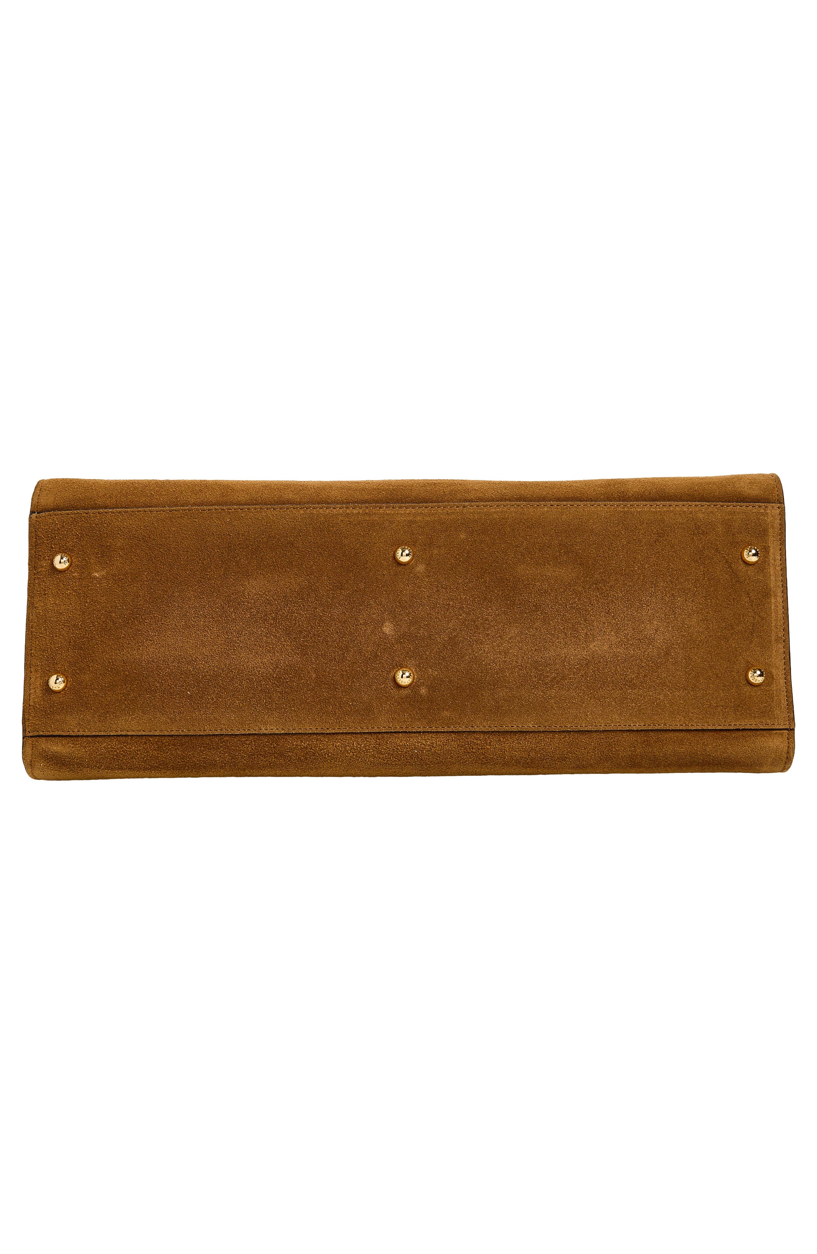Maxi Georgia Suede Bag, Alternate, color, TOFFEE/ ESPRESSO