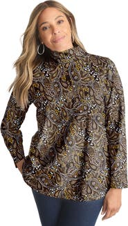 Jessica London Long Sleeve Mockneck Tee