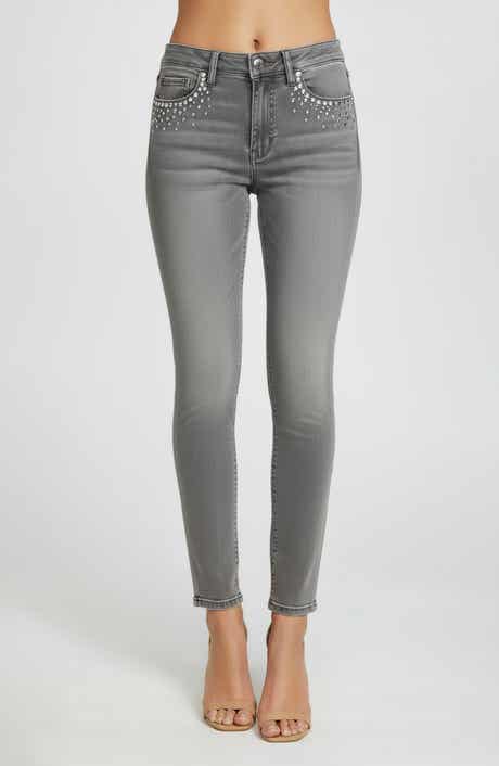 bebe The Rhinestone Slim Fit Skinny Jeans