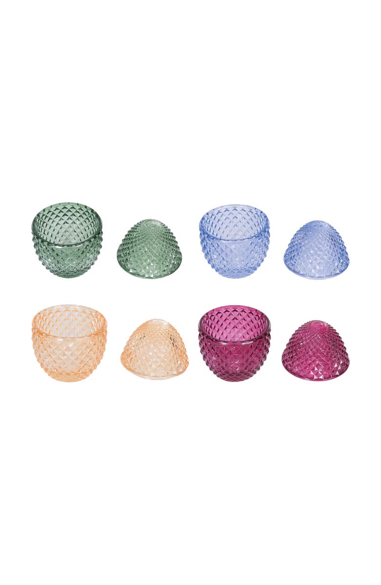 Gallerie II Decorative Glass Egg Keepsake Box Easter Spring Set of 4 Figurines, Alternate, color, Purple