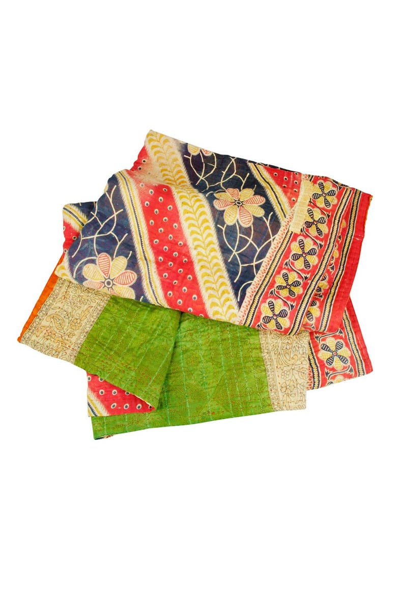 Sacred Sari Throw, Alternate, color, Red