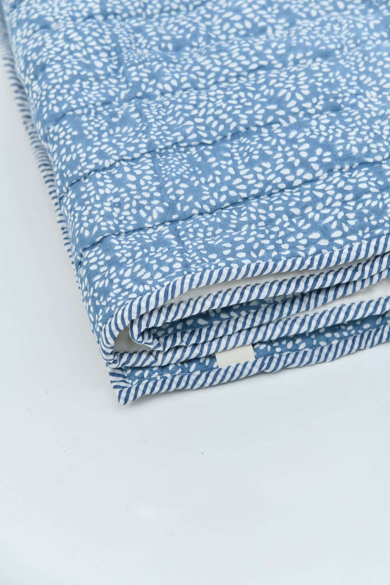 A Quiet Inheritance Hand Block Printed Quilts, Alternate, color, Indigo Blue
