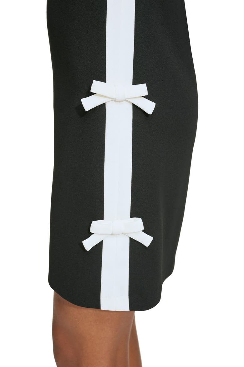 Bow Shift Dress, Alternate, color, BLACK SOFT WHITE