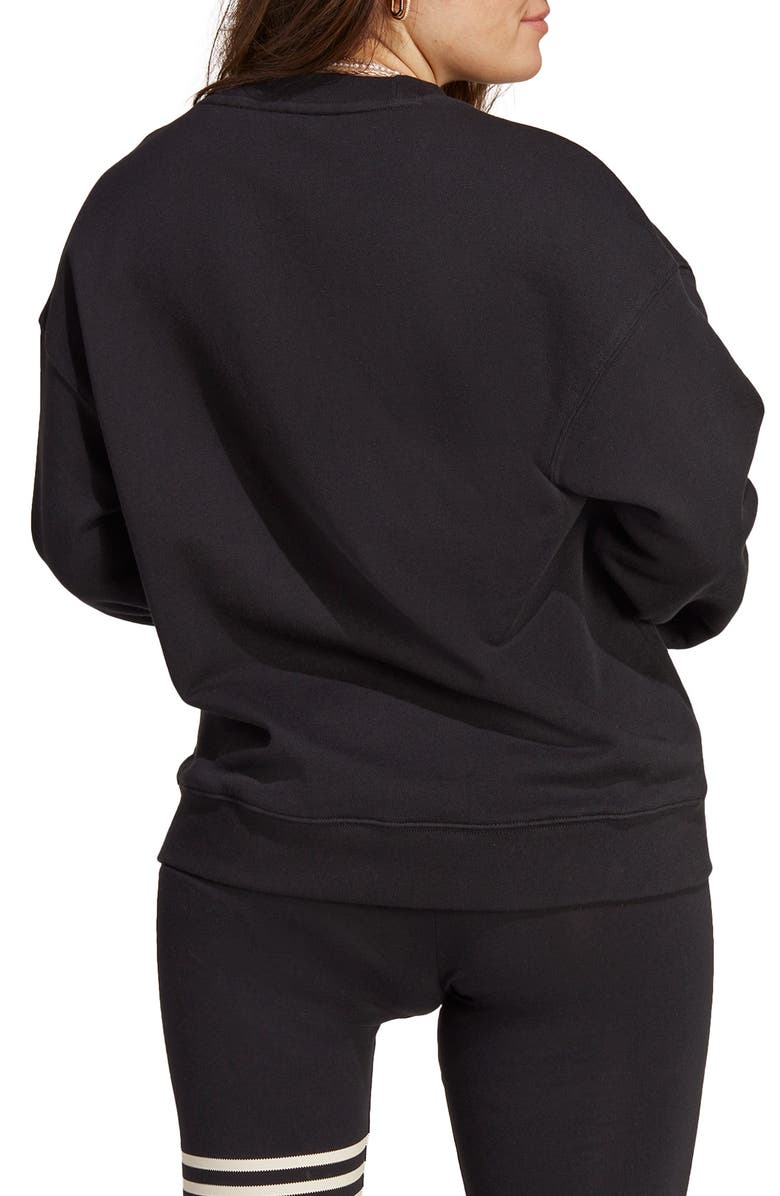 adidas Trefoil Logo Crewneck Cotton Sweatshirt, Alternate, color, 