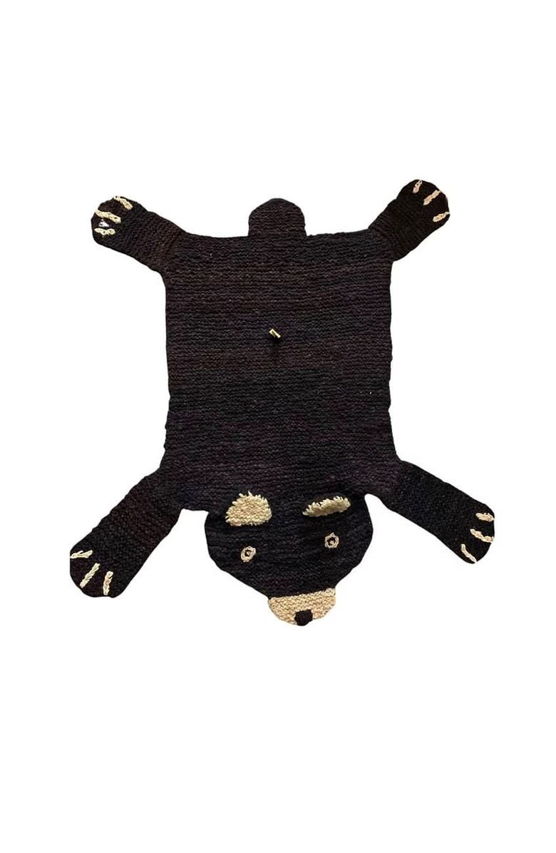 Finn + Emma Organic Wool Play Mat + Nursery Rug | Brown Bear, Main, color, Brown