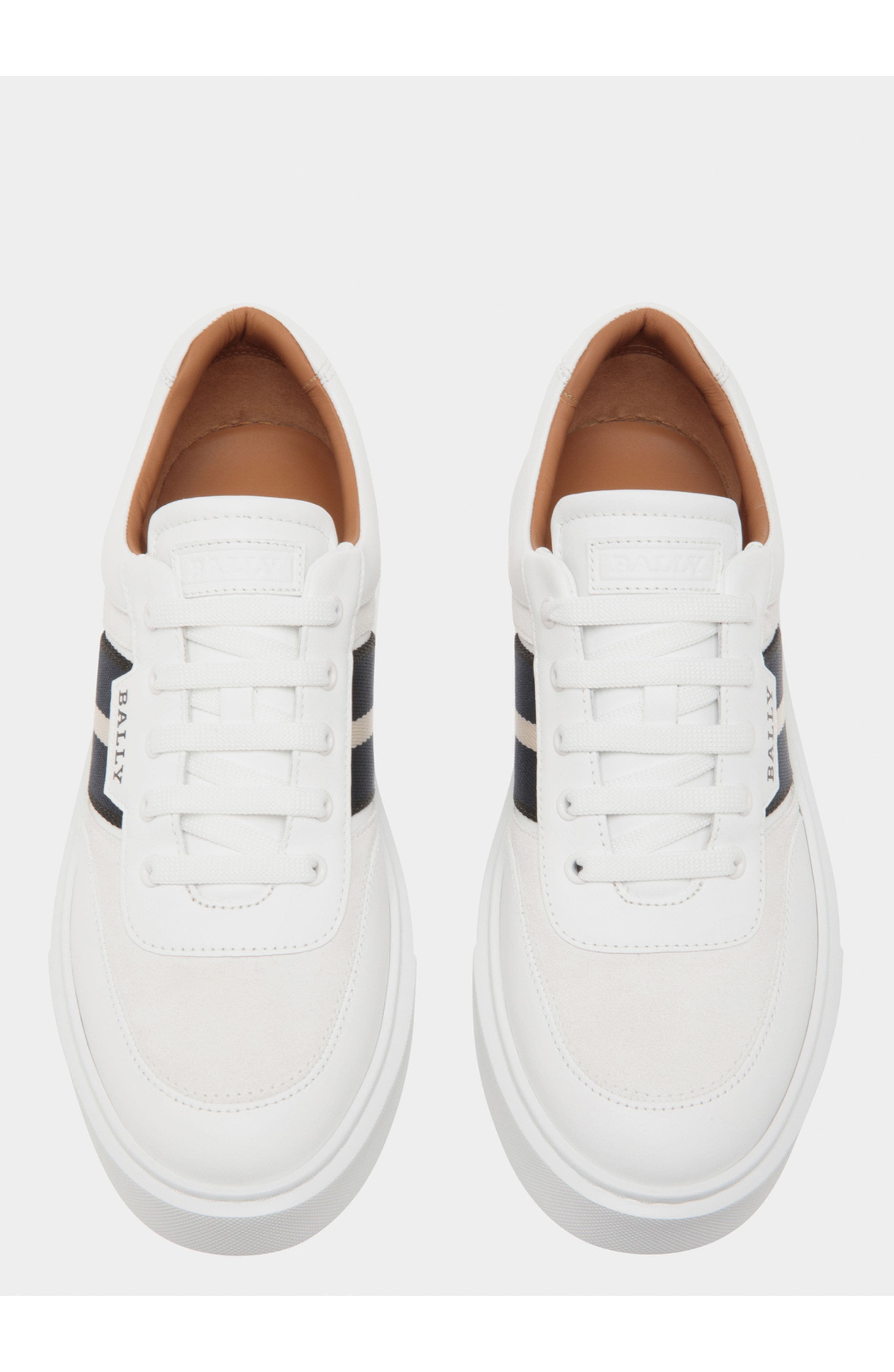Bally Sneaker in Leather, Alternate, color, White