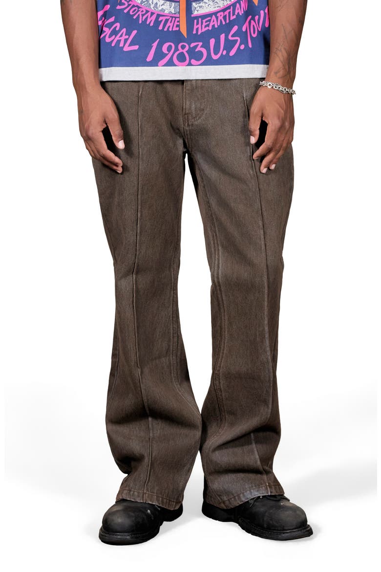 Spray Bootcut Jeans, Main, color, BROWN