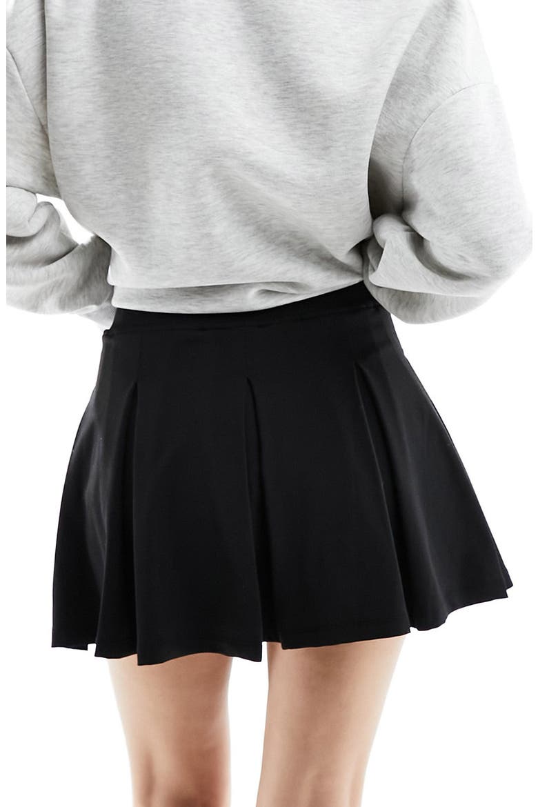 Pleated Miniskort, Alternate, color, BLACK
