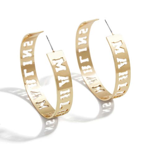 x Baublebar Miami Marlins Large Cutout Hoop Earrings