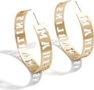 WEAR by Erin Andrews x Baublebar Miami Marlins Large Cutout Hoop Earrings