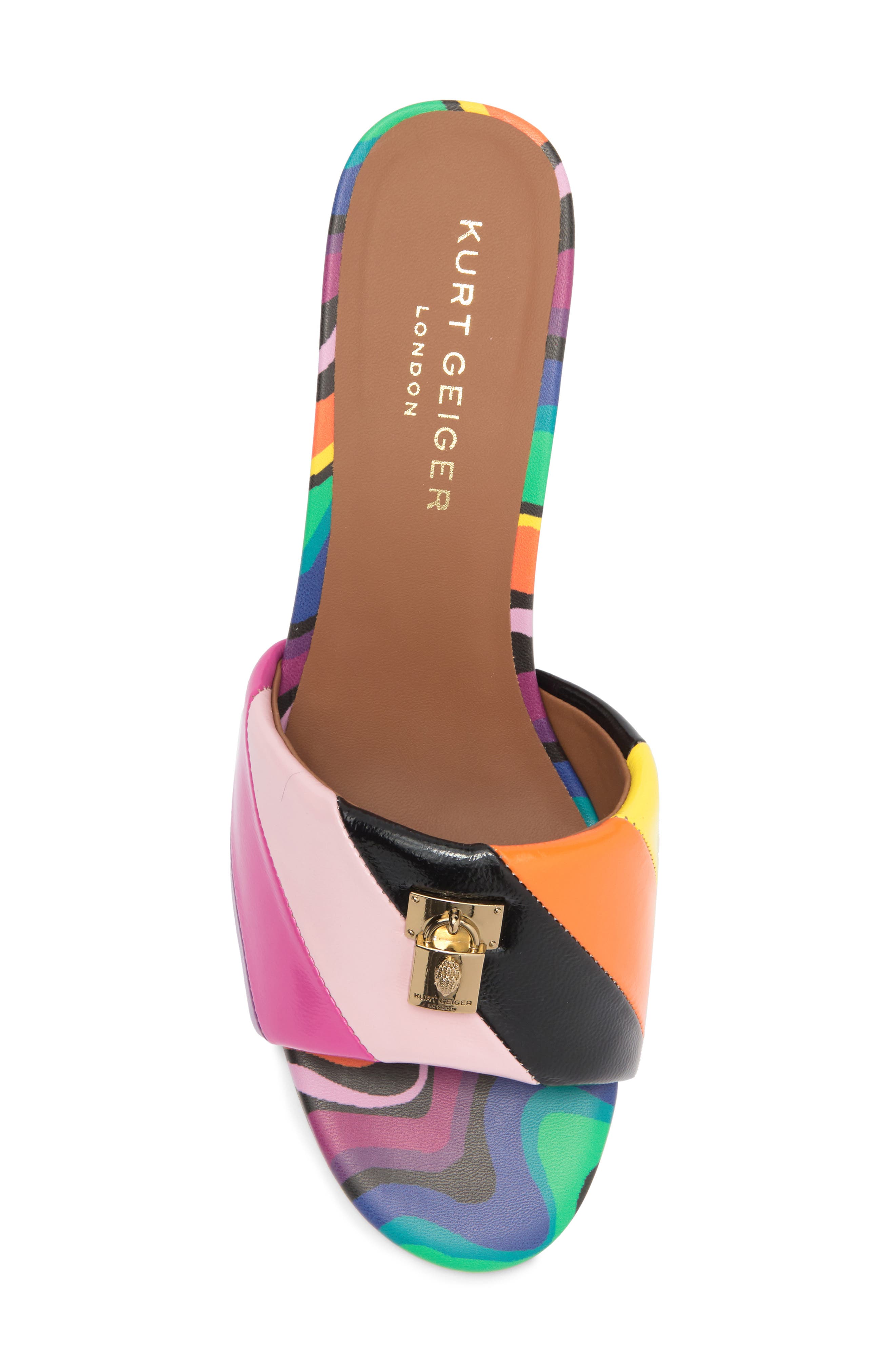 Kurt Geiger London Brixton Block Heel Slide Sandal, Alternate, color, Pink Multi