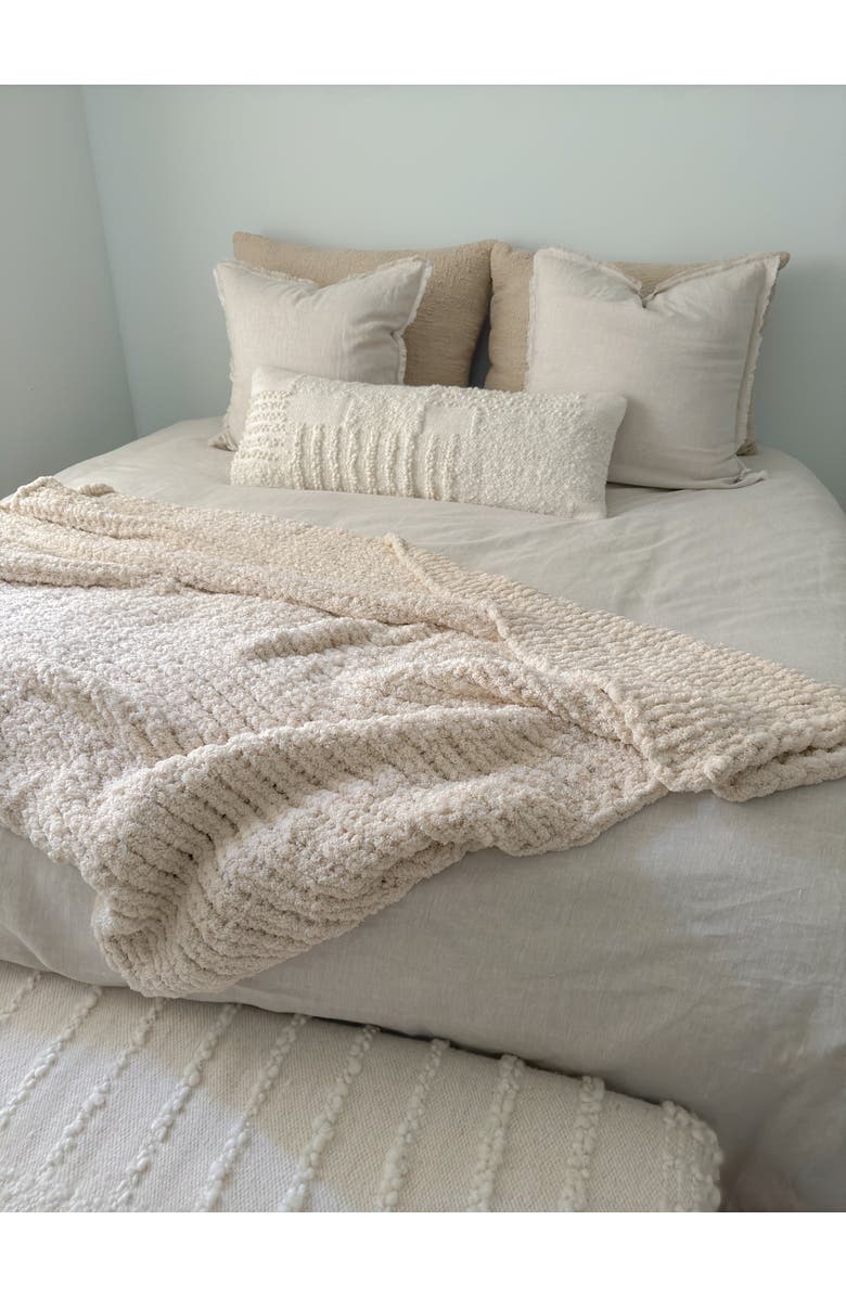 Anaya Oversized Plush Chenille Sweater Throw, Alternate, color, Charcoal Grey