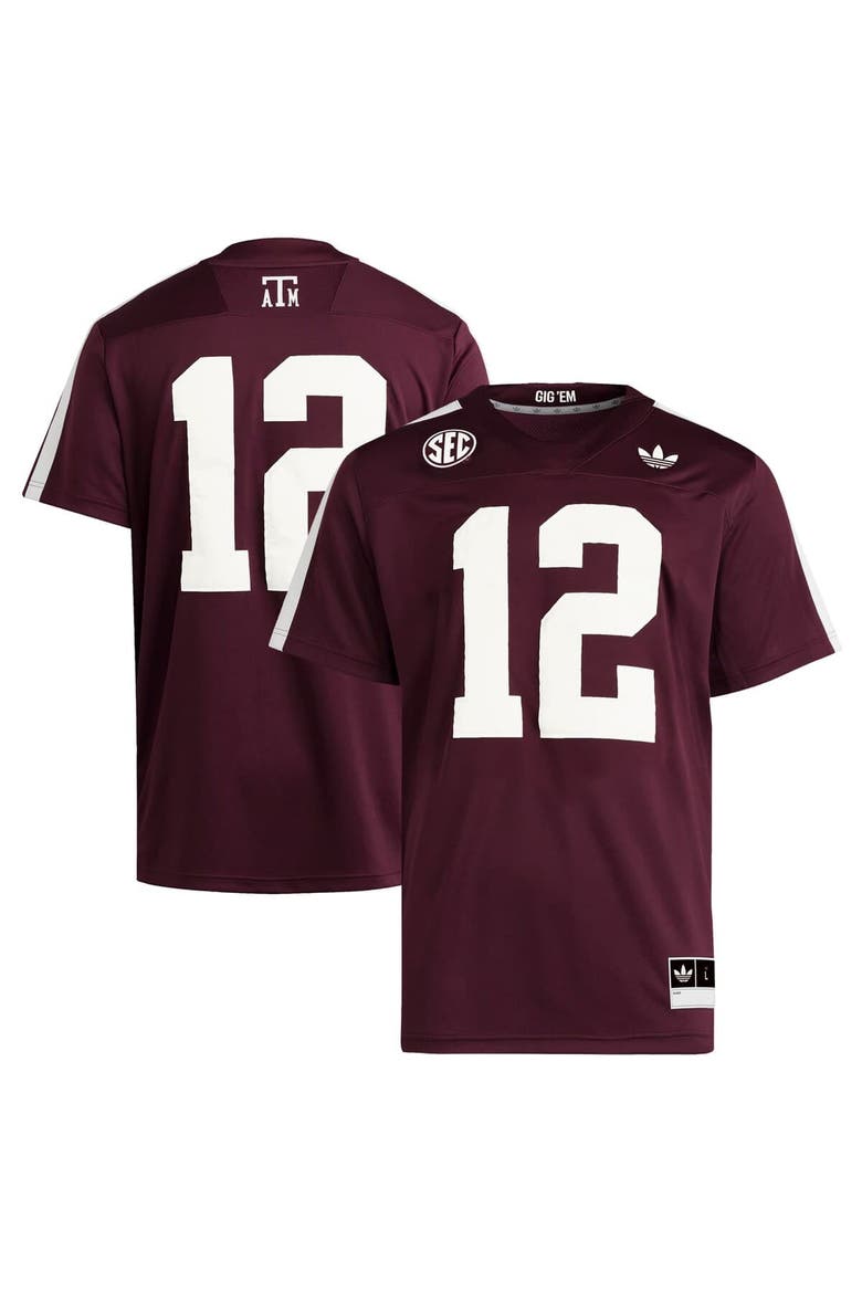 Men's adidas #12 Maroon Texas A&M Aggies Premier Strategy Jersey, Main, color, Maroon