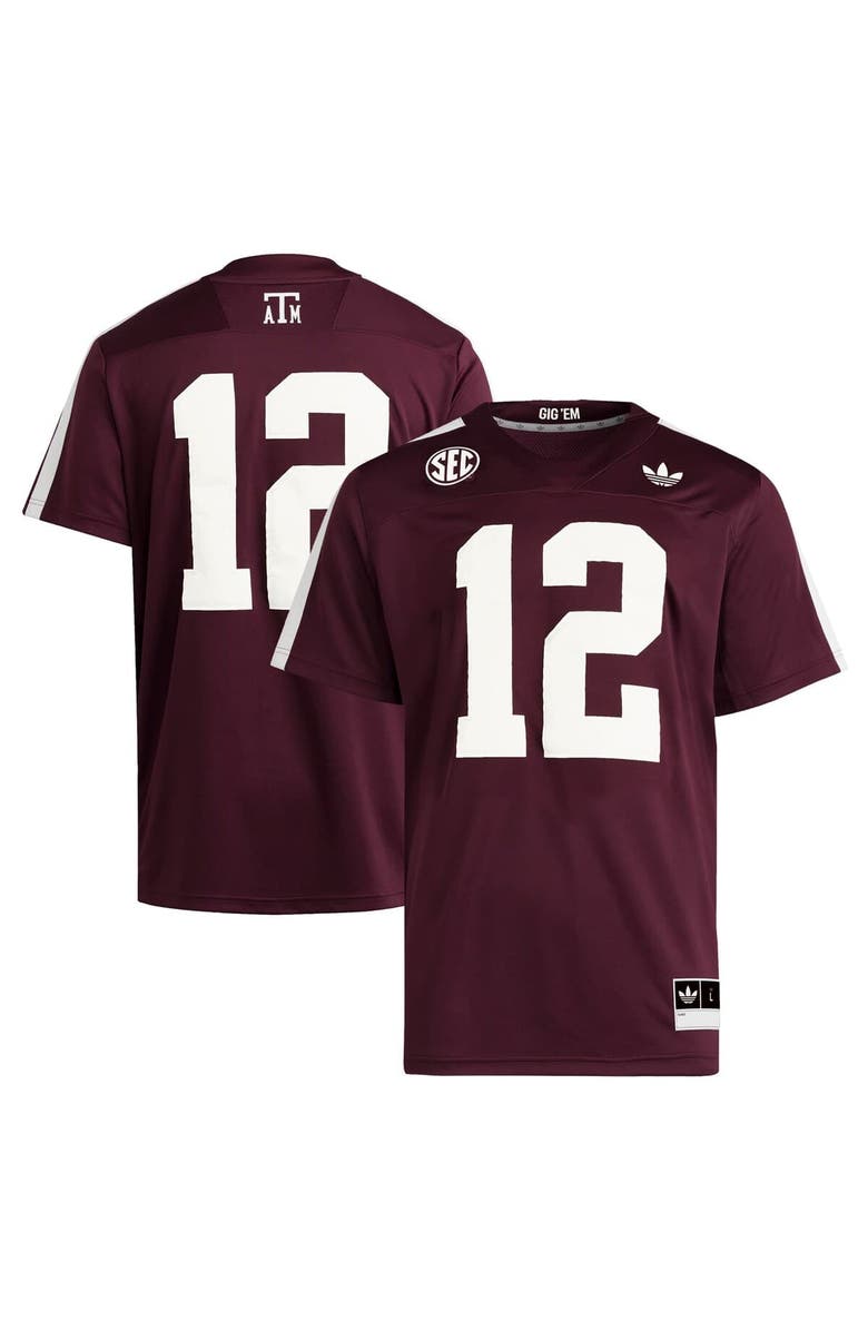 adidas Men's adidas #12 Maroon Texas A&M Aggies Premier Strategy Jersey, Main, color, Maroon