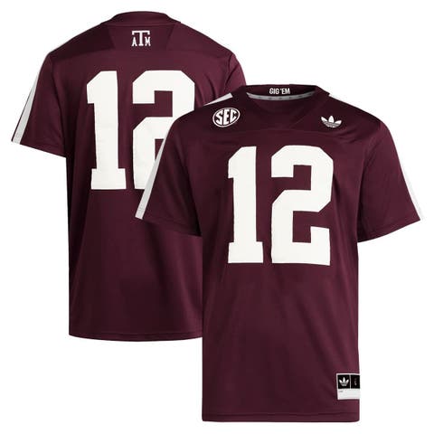 Men's adidas #12 Maroon Texas A&M Aggies Premier Strategy Jersey