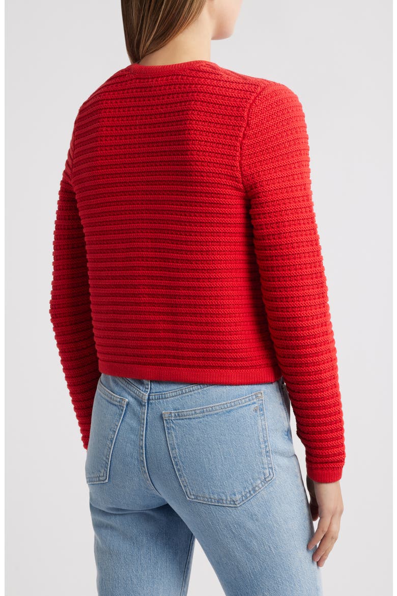 Textured Pima Cotton Cardigan, Alternate, color, RED GOJI