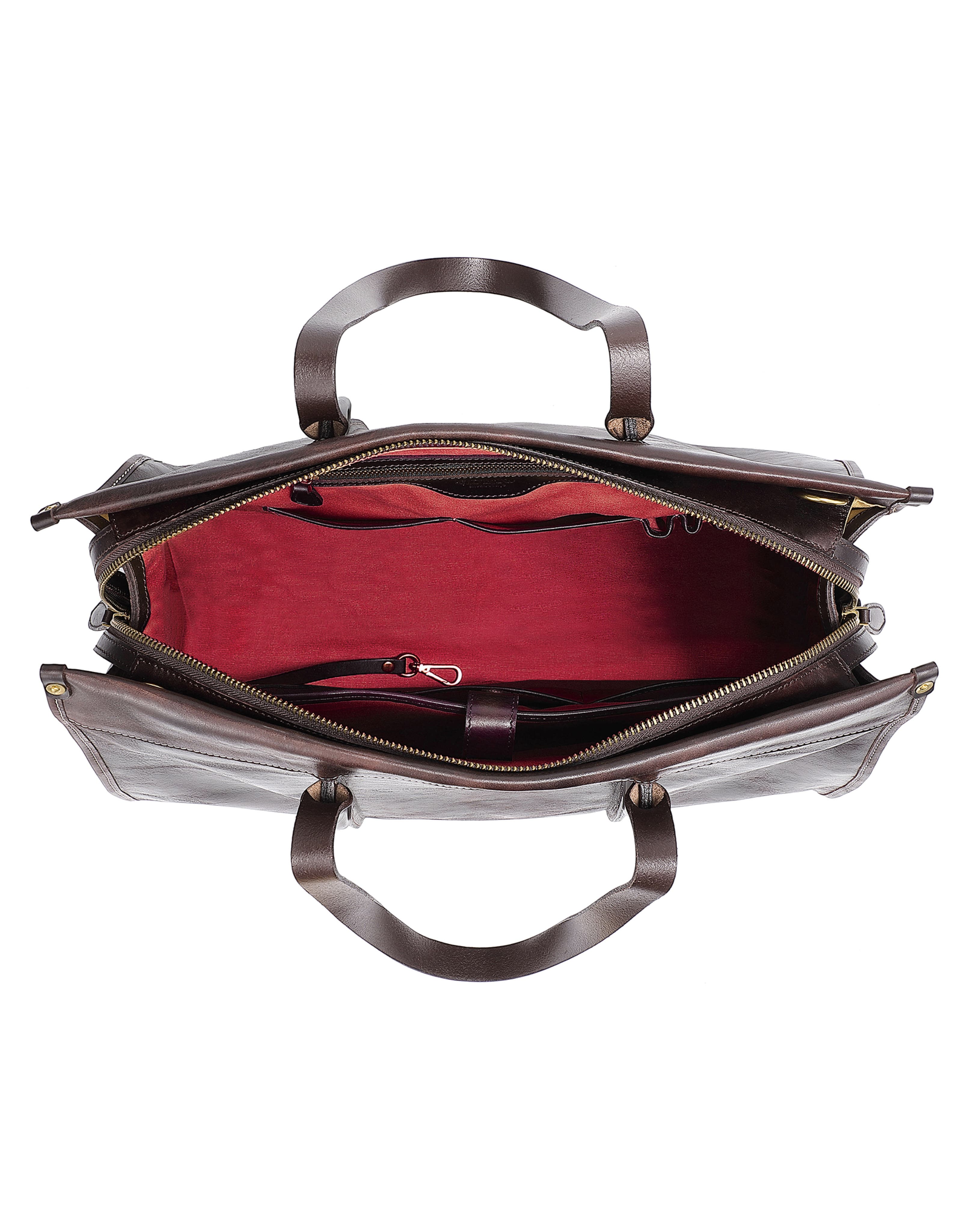Fern Genuine Leather Spacious Heritage Weekender, Alternate, color, Brown