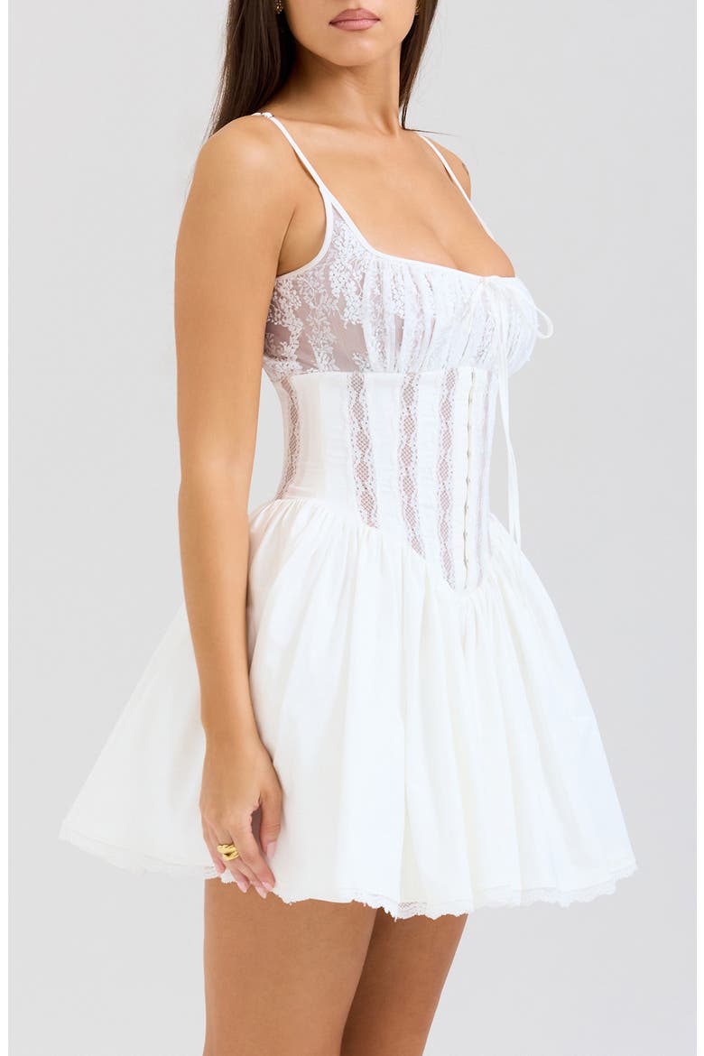 Rosaria Corset Minidress, Alternate, color, WHITE