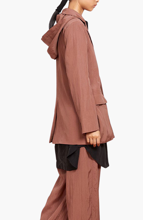 Caalo Removable Cargo Pocket Blazer In Brown