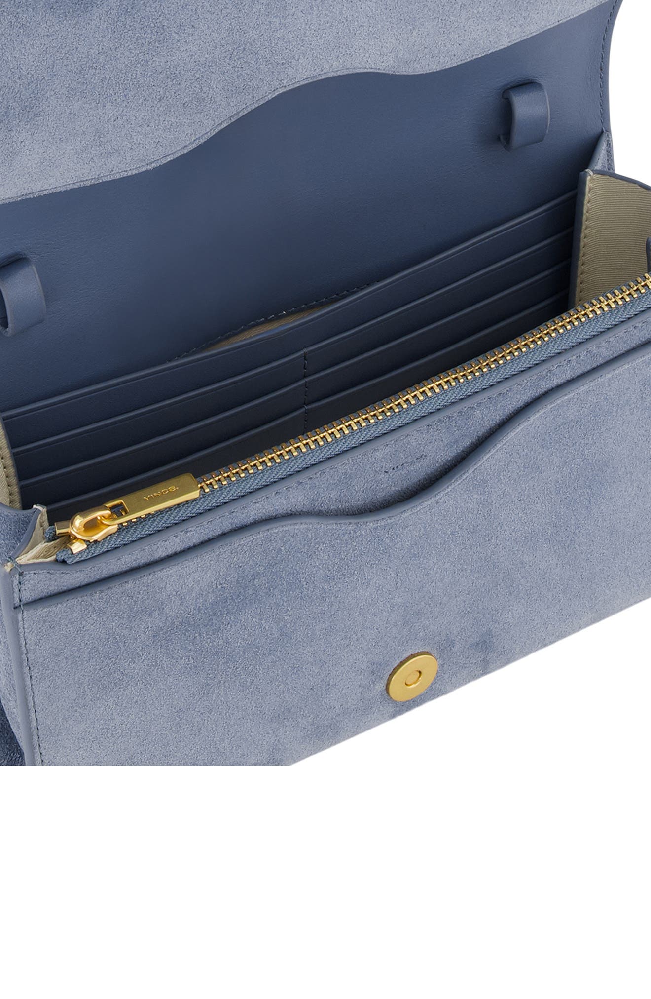 Suede Wallet on a Strap, Alternate, color, AZUL