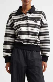 Bella Doña Stripe Long Sleeve Rugby Polo