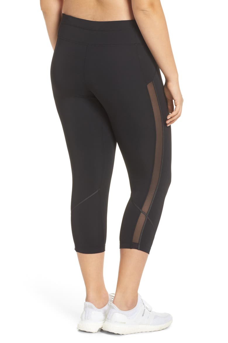 All In One Crop Leggings, Alternate, color, BLACK