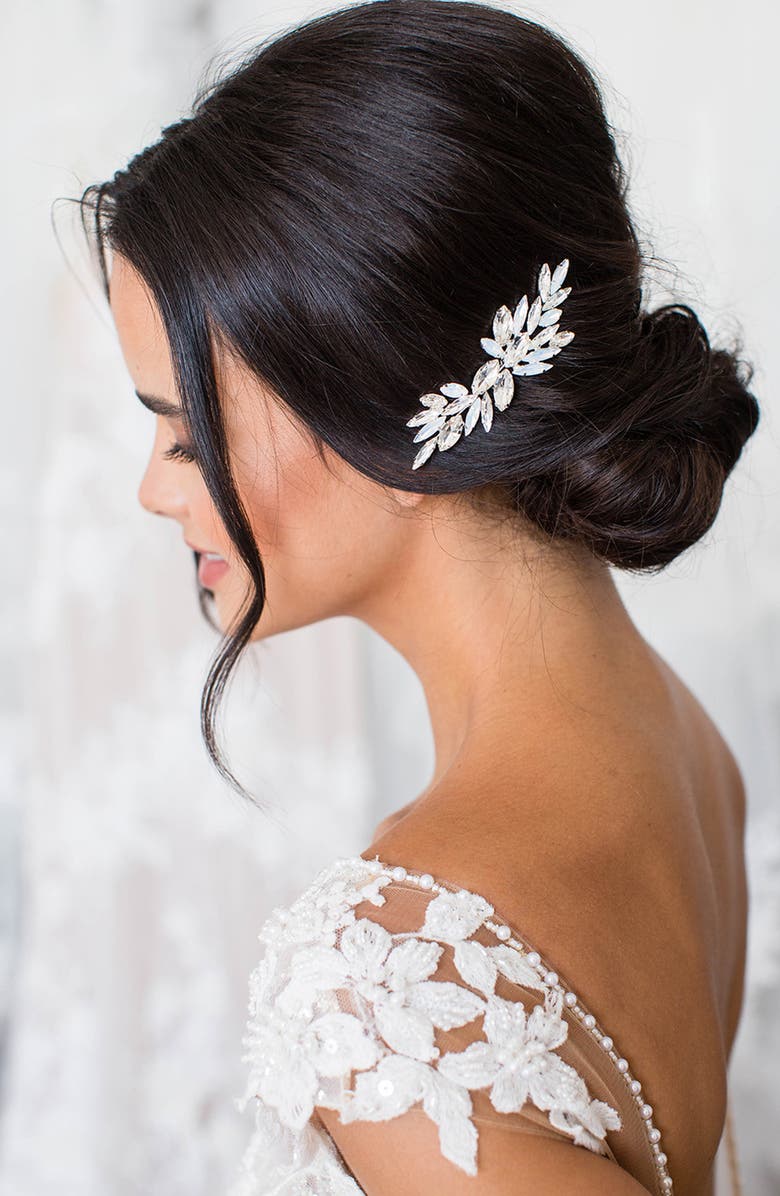 Brides & Hairpins Monet Opal & Swarovski Crystal Clip, Alternate, color, Silver