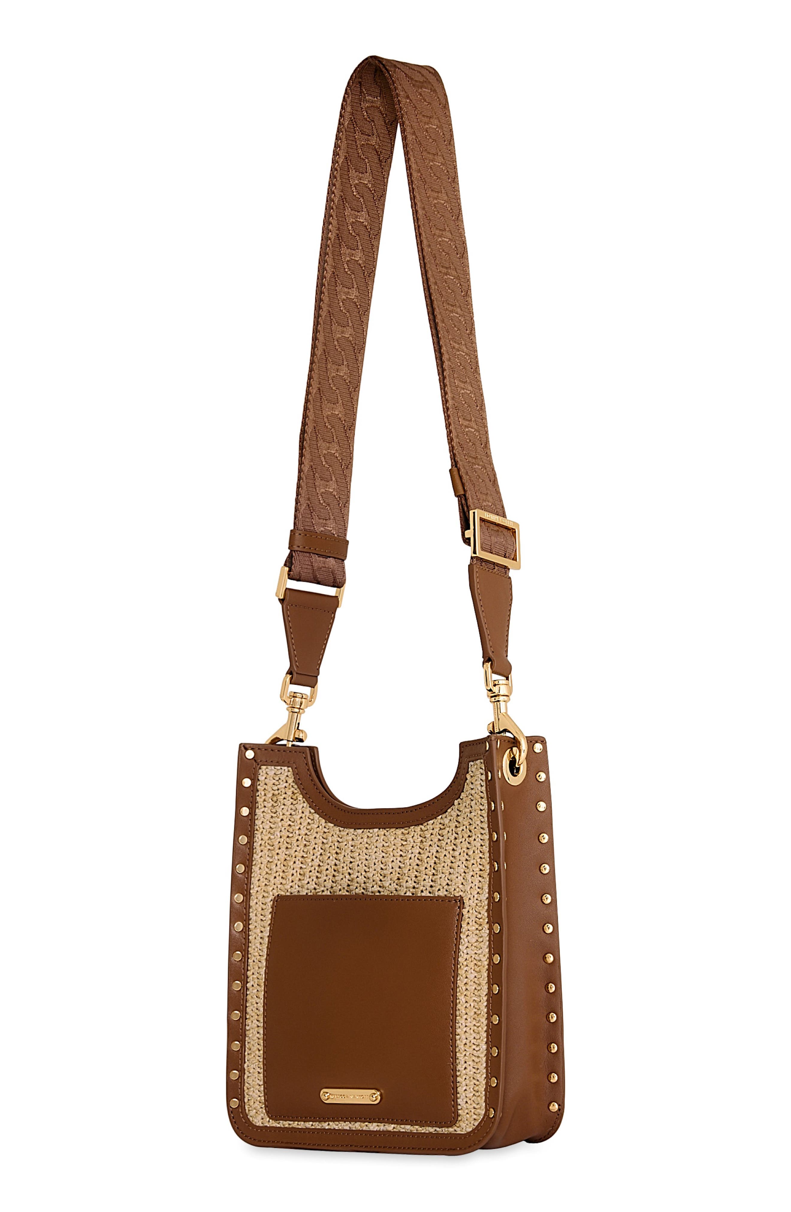 Rebecca Minkoff Mini Darren Feed Crossbody Bag, Alternate, color, Natural/ Cocoa