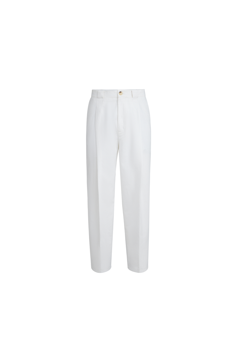 Cotton and linen trousers, Alternate, color, Snow
