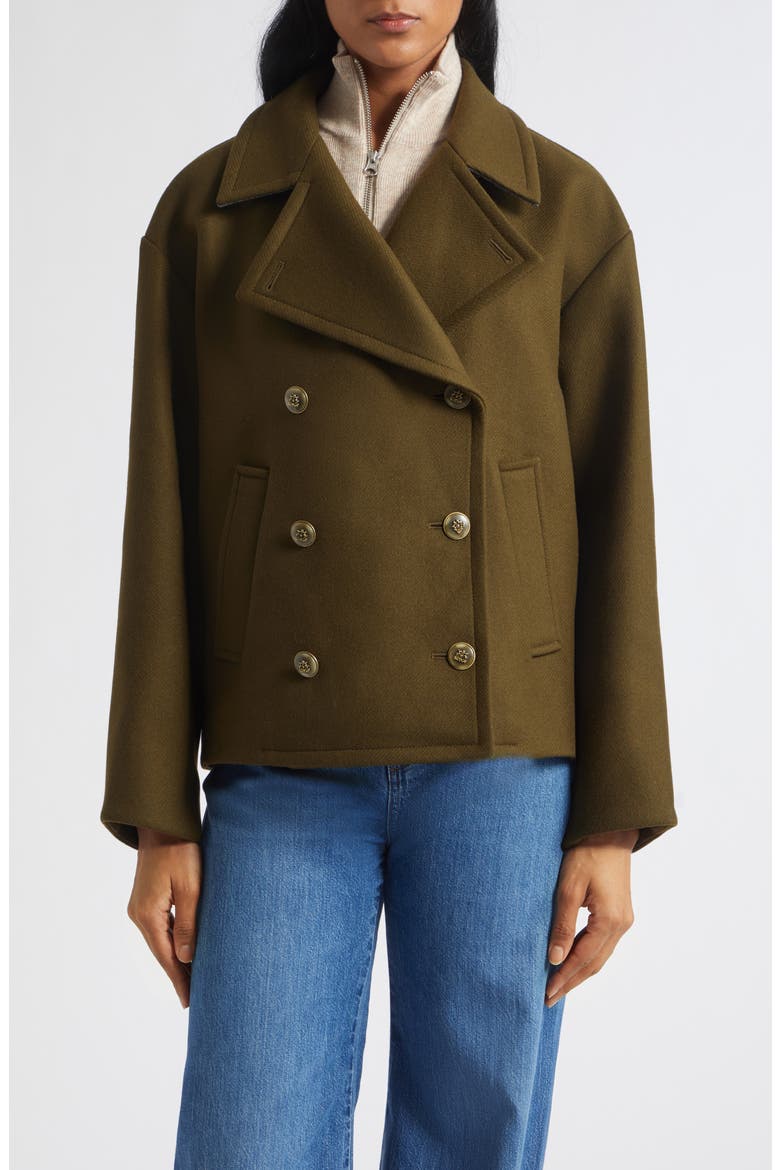 Franklin Double Breasted Wool Blend Coat, Alternate, color, CYPRESS