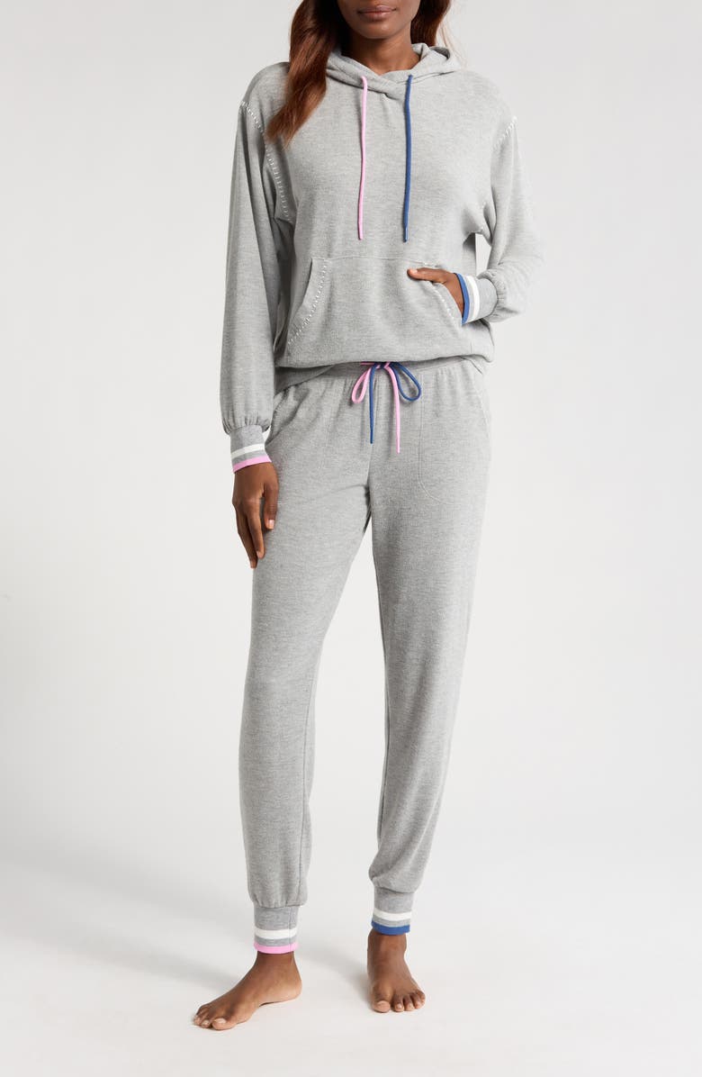 PJ Salvage Peach Party Hoodie Pajamas, Main, color, 