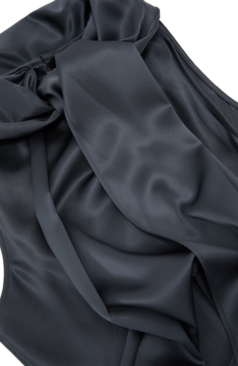 Reiss Fae Tie Back Sleeveless Satin Maxi Dress, Alternate, color, Grey