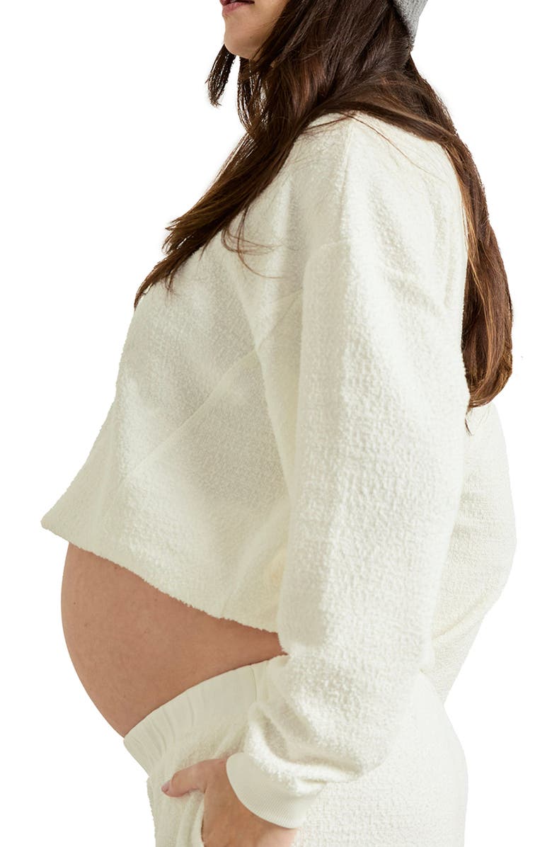 HATCH Collection The Dina Boucle Sweatshirt, Alternate, color, Ivory