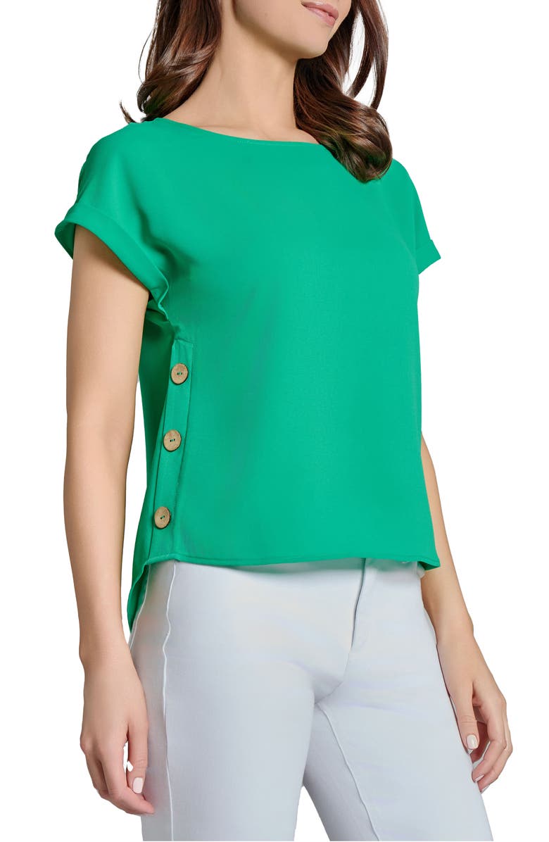 Jones New York Side Button Detail Crepe Top, Alternate, color, 