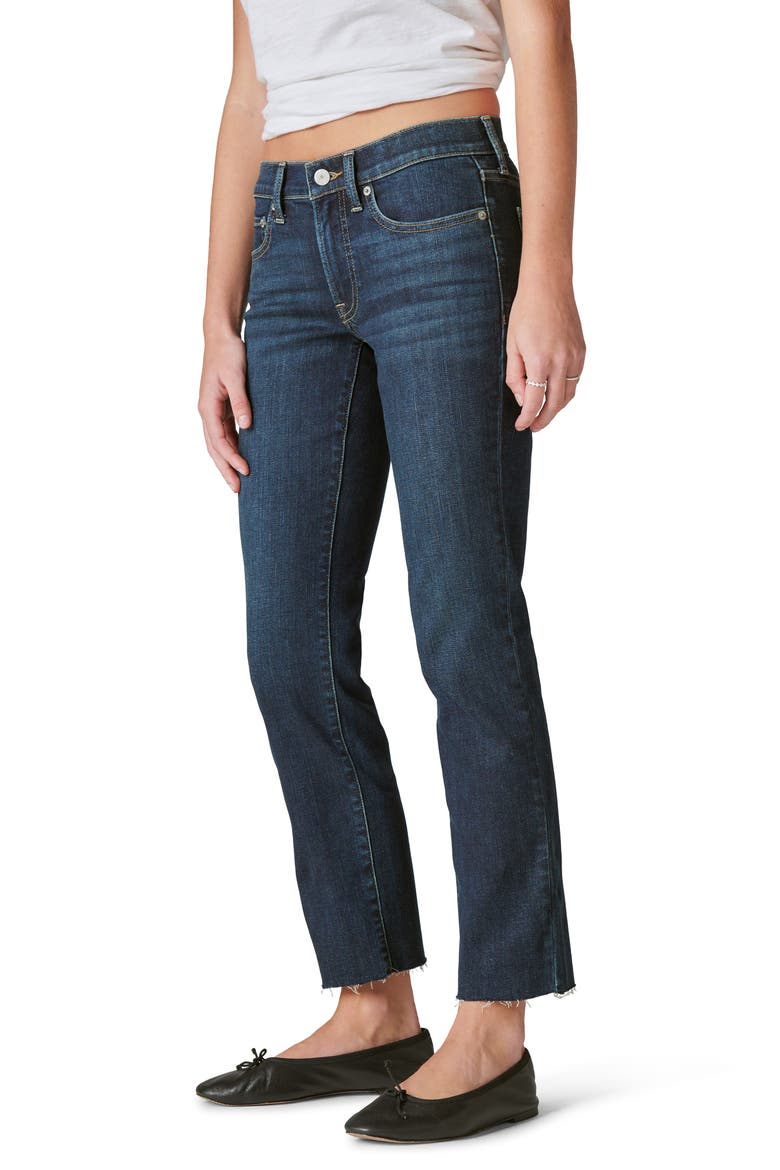 Sweet Straight Raw Hem Mid Rise Crop Straight Leg Jeans, Alternate, color, LOFI CT