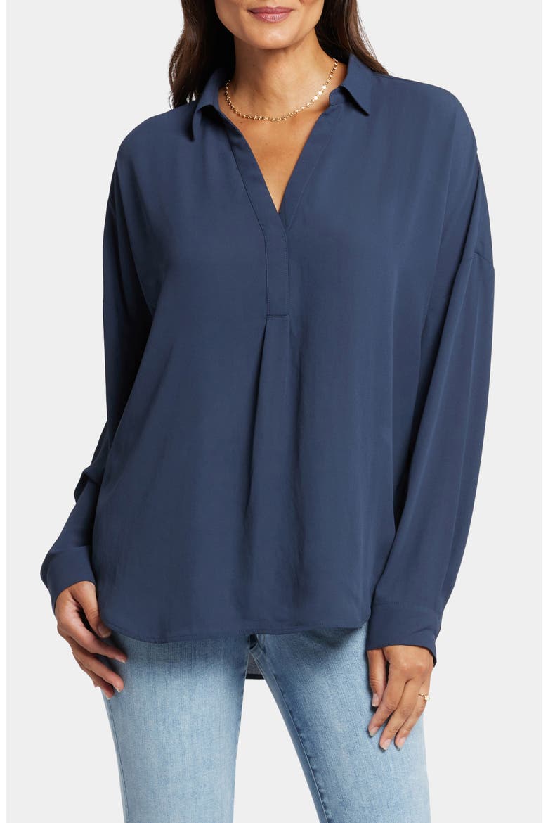Becky Recycled Polyester Georgette Blouse, Main, color, OXFORD NAVY