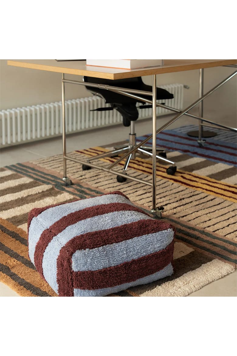 Pouf Lines, Alternate, color, Blue, Burgundy